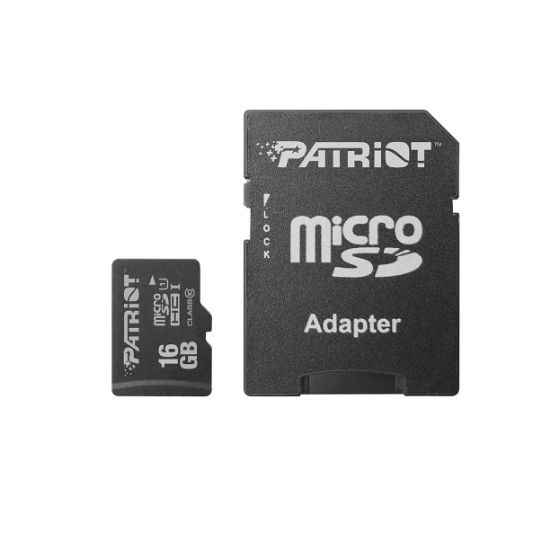  Зображення MicroSDHC 16GB Patriot Class 10 (PSF16GMCSDHC10) + SD адаптер 